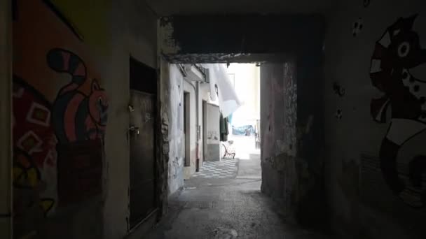Napoli Talya Mayıs 2023 Napoli Nin Eski Tarihi Merkezinde Bir — Stok video