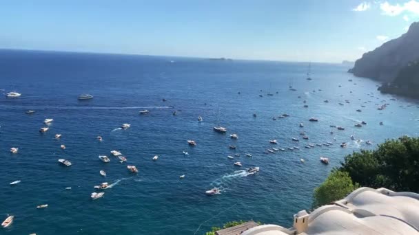 Veduta Aerea Della Barca Vela Yacht Nel Mar Mediterraneo Molte — Video Stock