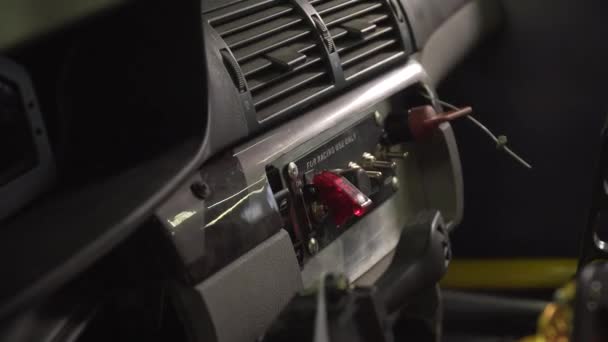 Tuning Auto Motor Der Garage Das Driftcar Autoservice Nahaufnahme Autoreparatur — Stockvideo