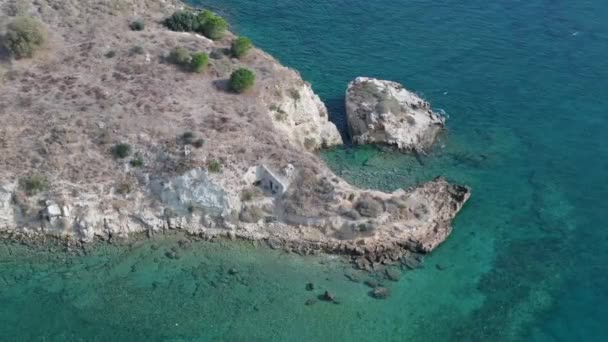 Kreta Grekland Ett Luftdrönarskott Falassarna Beach Chania Elafonisi Lagun Falassarna — Stockvideo