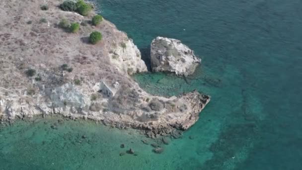 Kreta Grekland Ett Luftdrönarskott Falassarna Beach Chania Elafonisi Lagun Falassarna — Stockvideo