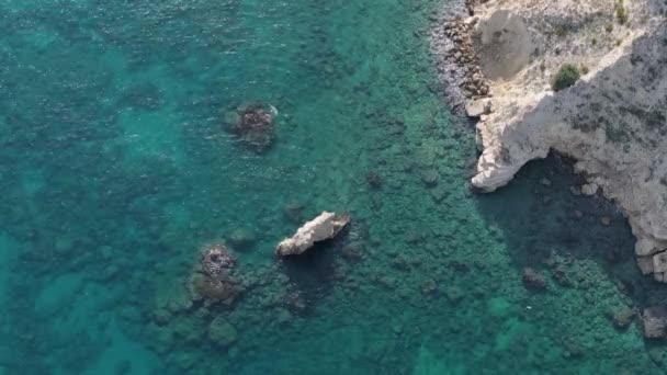 Creta Grecia Disparo Aéreo Con Drones Playa Falassarna Chania Laguna — Vídeos de Stock