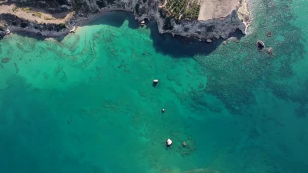 Kréta Řecko Výstřel Vzdušného Letounu Falassarna Beach Chanii Elafonisi Laguna — Stock video