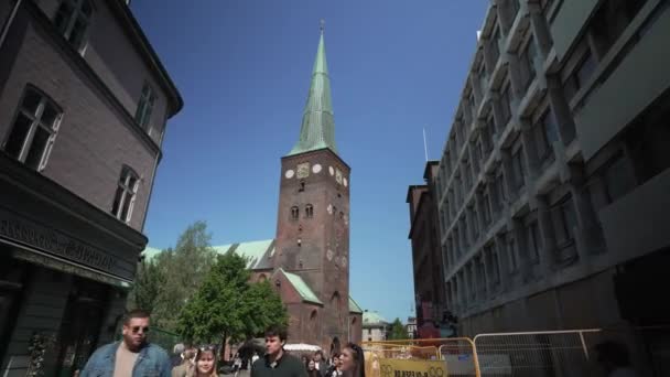 Aarhus Danemark 2021 Centre Ville Par Une Journée Bien Remplie — Video