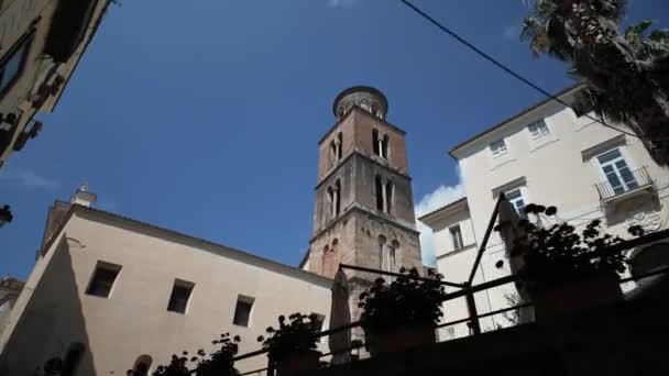 Здания Городе Салерно Италии Собор Святого Матфея Итальянский Cattedrale San — стоковое видео