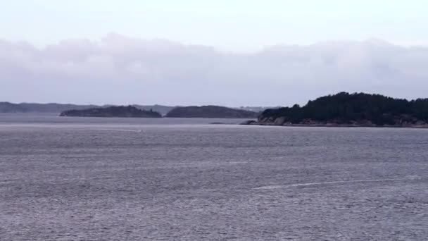 Cruise Noorwegen Uitzicht Fjord Vanaf Boot Uitzicht Bergen Vanaf Boot — Stockvideo
