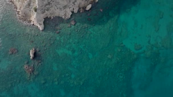 Kreta Griechenland Drohnenschuss Aus Der Luft Falassarna Strand Chania Lagune — Stockvideo