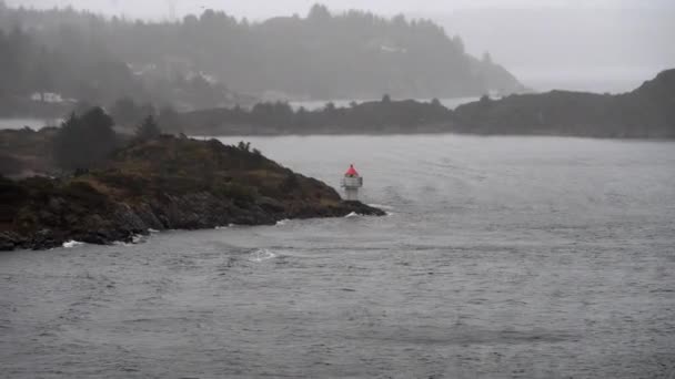Cruise Noorwegen Uitzicht Fjord Vanaf Boot Uitzicht Bergen Vanaf Boot — Stockvideo