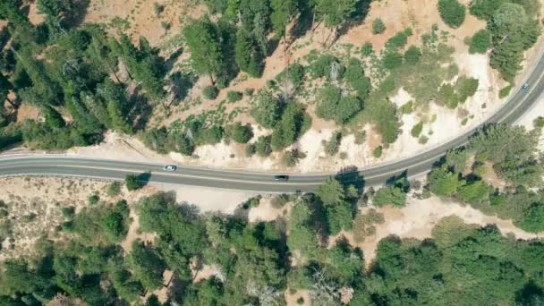加州卡蒙加山脉 位于沙漠中 有道路和树木 — 图库视频影像