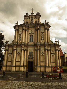 City streets of tourists exploring Warsaw Poland in SUmmer. High quality photo