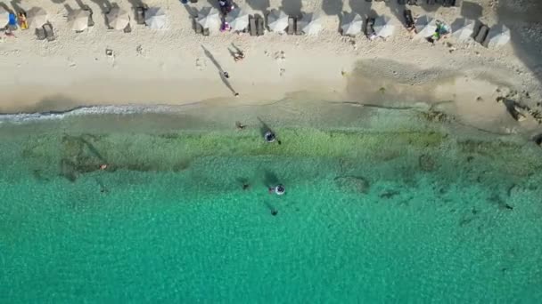 Aerial Drone Footage Grote Knip West Punt Curaca Carribean Beach — 图库视频影像