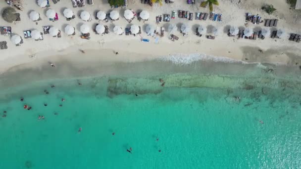 Imágenes Aéreas Drones Sobre Playa Porto Marie West Punt Curaca — Vídeo de stock
