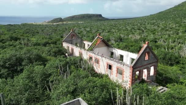 Landuis Newtown Jeremi Curacao Former Manganese Mine Storage Buildings Turned — Stock video