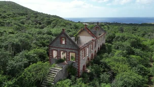 Landuis Newtown Jeremi Curacao Former Manganese Mine Storage Buildings Turned — Stok Video