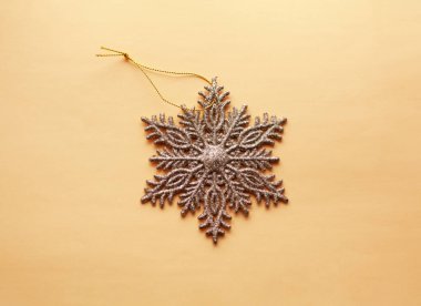 rose gold snowflake on the peach fuzz color background