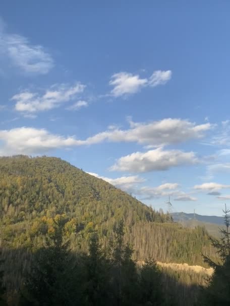 View Carpathian Mountains Ukraine — Stock Video