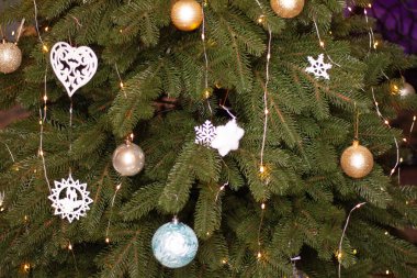 background, Christmas decorations on the Christmas tree