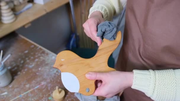 Girl Master Impregnates Wooden Children Wooden Toy Oil — Video