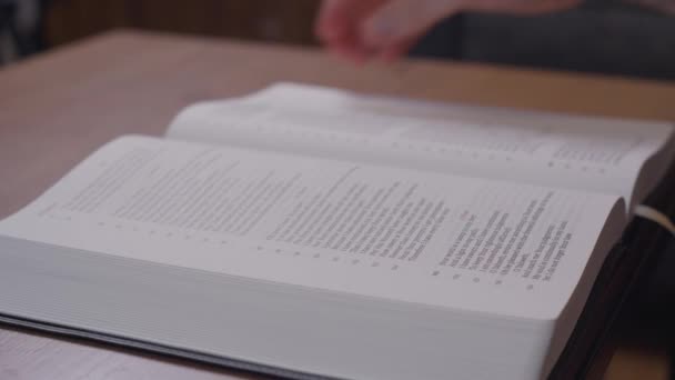 Hands Turning Pages Book — Stock Video
