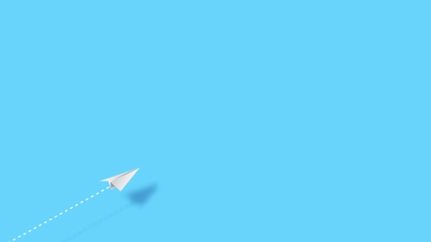 Aviões Papel Voando Sobre Céu Pare Animação Movimento Origami Plano — Vídeo de Stock