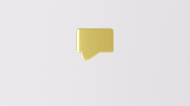 Minimal Golden Chat 2023 Isolate White Background Concept Social Media — Stock Video