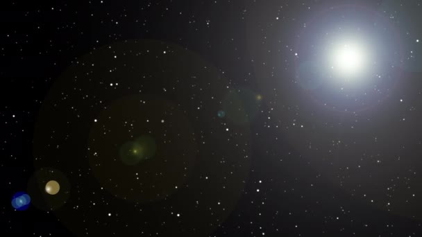 Belas Partículas Cintilantes Estrela Luz Brilham Luz Com Brilho Lente — Vídeo de Stock