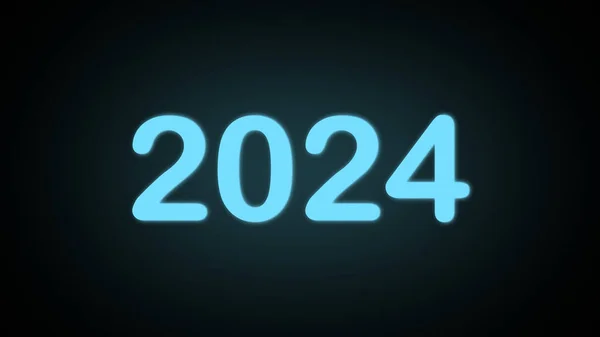 Visszaszámlálás Lépjen 2024 Stílusosan Örömmel Csatlakozz Élénk Kék Neonfesztiváljainkhoz Egy Stock Kép