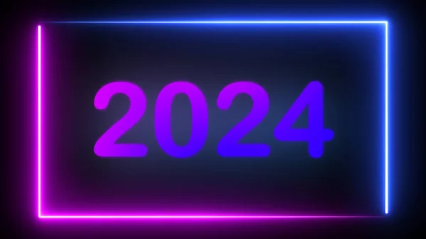 Entrez Dans Compte Rebours Bonne Année 2024 Scène Science Fiction Photos De Stock Libres De Droits