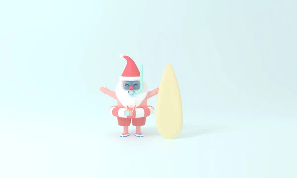 Plongez Dans Été Avec Mignon Rendu Père Noël Costume Plongée Image En Vente