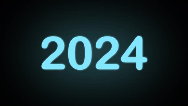 Countdown Step 2024 Style Joy Join Our Vibrant Blue Neon — Stock Video