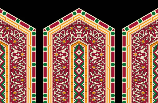 Muscat Dekorasi Mosaik Dengan Motif Suku Hijaz Masjid Agung Sultan - Stok Vektor