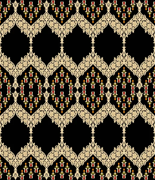 Seamless Pattern Ethnic Style Trendy Hand Drawn Boho Tile Creative — Stock Vector