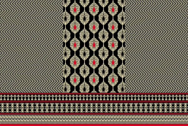 Икат Шаблон Дизайн Пакистанской Иллюстрации Изображение Текстильной Печати Фирменный Стиль — стоковое фото