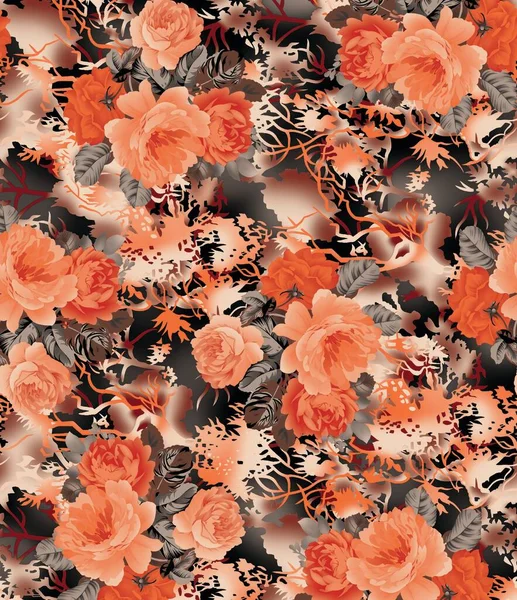Elvont Tömör Virágkötészet Egész Design Szilárd Háttérrel Textilnyomda Számára Virág — Stock Fotó