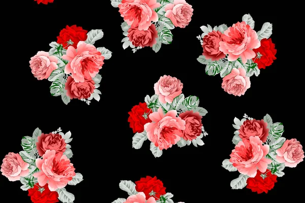 Krásný Ručně Kreslený Vzor Květin Který Velmi Krásný Pohled Použití — Stock fotografie