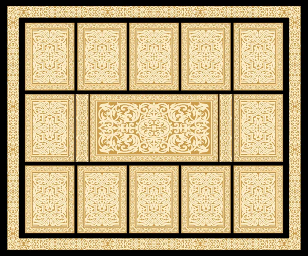 Piękna Marokańska Architektura Ramy Tekstylne Płynna Granica Kwiatowym Elementem Barokowym — Zdjęcie stockowe