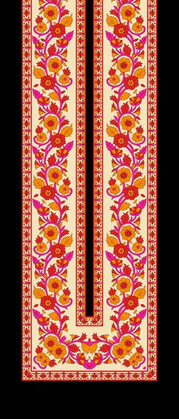 Έθνικ Floral Και Mughal Floral Σχέδιο — Φωτογραφία Αρχείου