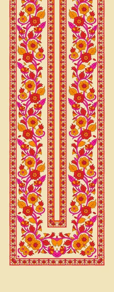 Etniczne Kwiatowe Mughal Kwiatowe Wzory — Zdjęcie stockowe