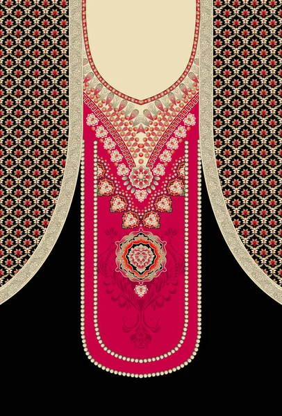 Mughal Kunstverk Pakistansk Tradisjonell Antikke Gullgrense – stockfoto