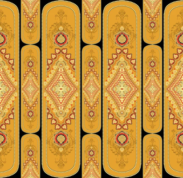 Elegantes Paisleys Diseño Frontera Ornamento Geométrico Tradicional Diseño Borde Estilo — Foto de Stock