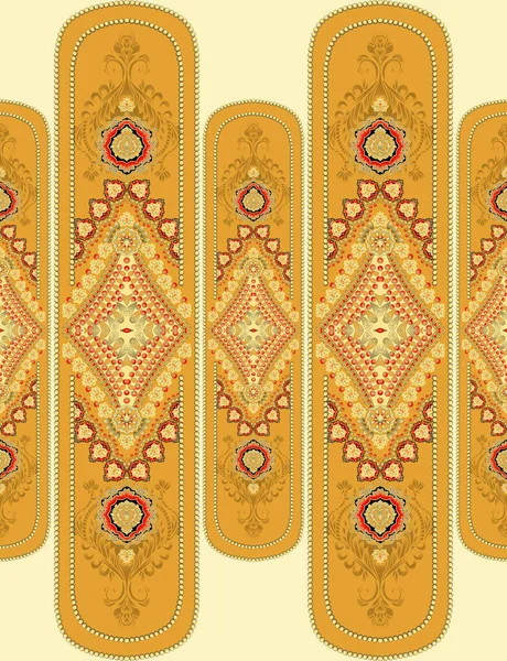 Элегантный Дизайн Границы Paisleys Традиционный Геометрический Орнамент Этнический Стиль Граница — стоковое фото
