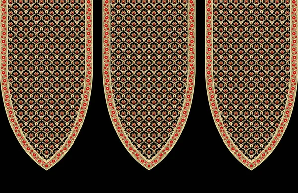 Paisleys Design Borda Elegante Ornamento Geométrico Tradicional Projeto Borda Estilo — Fotografia de Stock