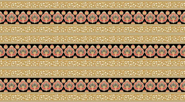 Pola Mulus Dengan Ornamen Bunga Elemen Desain Kuno Dalam Gaya — Stok Foto