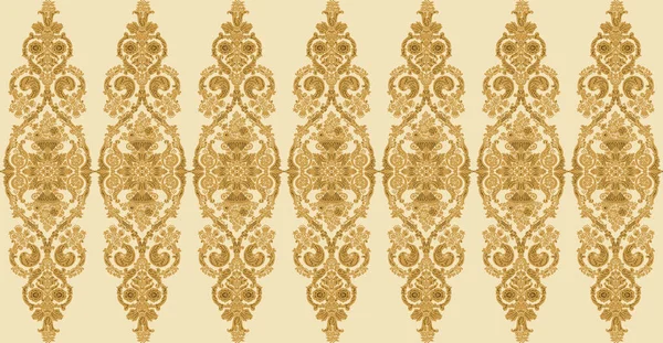 Ταπετσαρία Χωρίς Ραφή Damask Πακιστανικό Παραδοσιακό Μοτίβο Πολύχρωμο Φόντο Χρυσό — Φωτογραφία Αρχείου