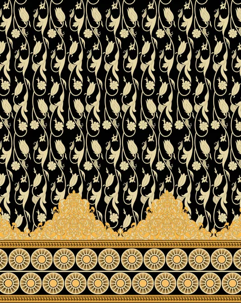 Textil Design Blommigt Motiv Design För Damer Skjorta Fram Och — Stockfoto