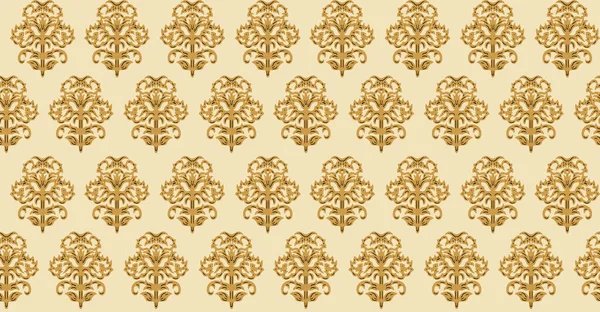 Bezszwowy Wzór Złotym Zdobieniem Vintage Element Projektowania Stylu Wiktoriańskim Ślady — Zdjęcie stockowe