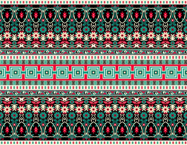 Цифровой Текстильный Дизайн Красивой Связкой Геометрической Границы Бесшовный Этнический Стиль — стоковый вектор
