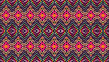 Dikişsiz desen işlemeli. Dalgalı bohem Yazdır. Patchwork süsleme. Vektör çizim.