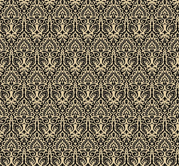 Yellow, grey and black luxury ornament seamless pattern. Traditional Turkish, Indian motifs. Great for fabric and textile, wallpaper, packaging or any desired idea.