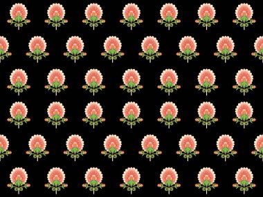 Kusursuz çiçek desenli retro çiçekler. Mavi arka planda zambak olan duvar kağıdı, illüstrasyon. Kaliteli zambaklar ve sulular.